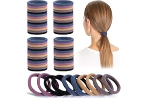 KIIWAH 100 Pezzi Elastici per Capelli No-metal, Elastici Capelli Bambina Donna per Code di Cavallo e Treccine(5 colori)
