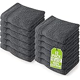 Utopia Towels - Washbasin Towels Pack of 12 (30 x 30 cm) (Grey) | Ring Spun Cotton Bath Towels, Highly Absorbent, Great for B