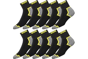 SOXCO 10 paia calze da lavoro uomo rinforzate quarto lunghe calzini corte WORK Socks