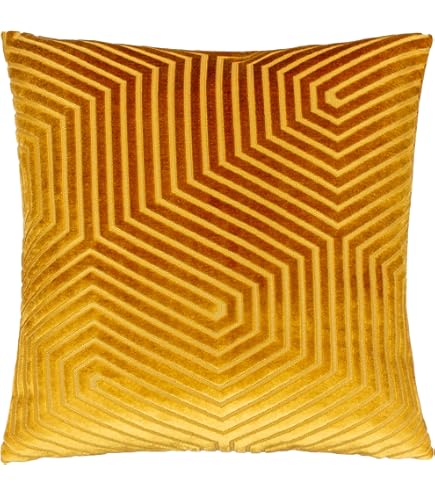 Zijdefluweel-Kussen (geel) (kussensloop) 45 x 45 cm