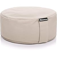 BODYMATE Yogakissen rund 31cm Durchmesser 13cm hoch mit Buchweizen-Spelz Füllung – Maschinenwaschbarer Bezug aus 100% extra D