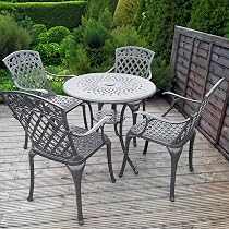 Lazy Susan - Anna 80 cm Runder Gartentisch mit 4 Stühlen ...
