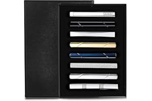 Milacolato 8 pezzi cravatta Clip per uomo Set cravatta per cravatta regolare cravatta nuziale