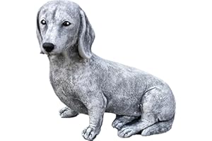 GRACE NNVG Pierre Statue Teckel au gel et aux intempéries jusqu'à -30 °c , massif en pierre