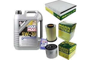 DIEDERICHS QR-PARTS 69367459 Filter Set Inspektionspaket 5 Liter Motoröl Special Tec F 5W-30 MANN-FILTER Innenraumfilter Luftfilter Ölfilter