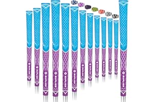 SAPLIZE Golfgriffe, Paket A (13 Griffe und komplettes Regripping-Kit), Paket B (13 Griffe), 7 Farben erhältlich, Standard-/Mittelgröße, Multi-Compound-Hybrid-Golfschlägergriffe