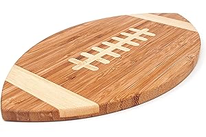 40YARDS planche de football américain en bois de bambou pour le petit déjeuner, le dîner ou comme planche à découper (30 x 17 cm)