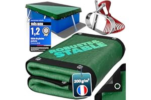 poolomio® Bâche de piscine rectangulaire 800 × 400 cm | Couverture 2-en-1 solaire & hivernage 8 × 4 m | Bâche robuste 200 g/m² PE | Protection UV anti-algues saletés | Dimensions réelles: 880 x 480 cm