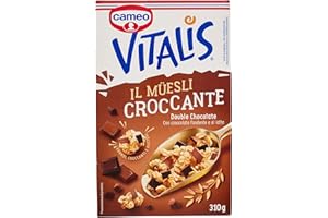 Cameo Vitalis Muesli Croccante Double Chocolate, con Fiocchi Integrali di Avena Cioccolato Fondente e al Latte, Cereali Grandi Croccanti e Gustosi, Circa 10 Porzioni, Ricco di Fibre, 310 g