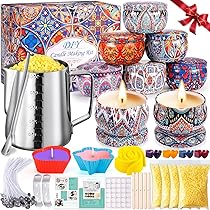 Kit Fai Da Te Candele IGUGI - Con Cera D'Api, Stoppini, Stampi In Silicone, Oli Essenziali E Barattoli - Foto 9