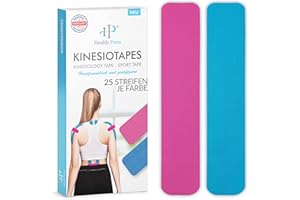 ‎HEALTH PRESS Health Press Kinesiotapes - 50 Kinesiology Tape Strips Precut Blue + Pink (25 cm x 5 cm) Kinesiotape - Professional Physio Tape and Sports Tape - Skin-friendly Tapes Dermatest: Very Good