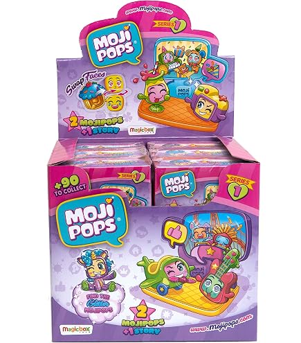 MojiPops Party Blister Mit 4 Charakteren – Inkl. 1 Glitzer-Figur, Sammelfiguren Für Kinder