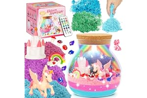 Doyran Unicorn Gifts for Girls - Light up Unicorn Terrarium Crafts Kit for Kids - DIY Unicorn Arts & Crafts Toy - Holiday Birthday Gifts for Kids Age 4 5 6 7 8 9 10 11 12 Year Old Girl Gift