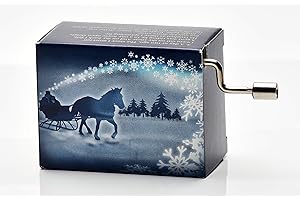 DRESDEN CONCERTS Spieluhr mit dem beliebten Weihnachtslied "Jingle Bells" (Kurbelwerk, Mini-Drehorgel, Spieldose, Musik Box) schönes Geschenk im kunstvoll bedruckten Karton mit abgedruckten Liedstrophen