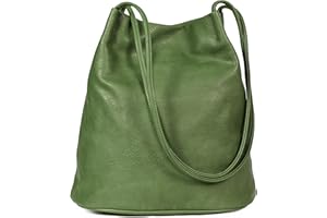 Mabel London Women's Fashion Designer Medium Size Plain Soft Vegan Leather Hobo Bucket Tote Shoulder Bag - Delilah