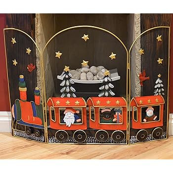 Holiday fireplace screens Santa Christmas Fireguard Fire Screen, Premier #AC121626: Amazon.co.uk