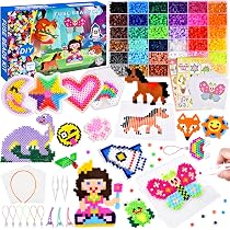 Kit Perles à Repasser 11000 Pièces - 24 Couleurs, 5 Plaques, Accessoires (Porte-Clés, Aimants...) - Activité Manuelle Enfants 6+ Ans - 5