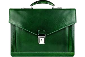 Time Resistance Aktentasche für Herren, 100% Leder – handgefertigt in Italien – Arbeitstasche – Laptoptasche – Businesstasche – stylische Umhängetasche