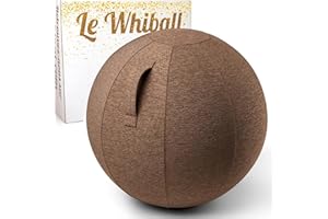 WHINAT Siege Ballon WHIBALL Ergonomique - pour Le Bureau, la Maison & Yoga - Swiss Ball Ø 65cm - Tissu d’ameublement résistant - Tabouret pour Une Position Assise Dynamique & Active (Marron)