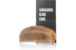 ZilberHaar - Beard Comb - 100% Scented Sandalwood - Essential Beard Care Accessory for Men, Straightens Bread Without Static - Handmade Comb
