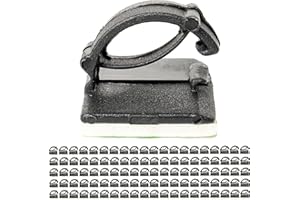 YOUR DAY MATE Fermi Autoadesivi per Gestione Cavi, 100 pz, Nero, Fino a Ø 10 mm, Supporto per l'Organizzazione di Cavi TV, PC, Laptop, LAN e Cavi di Alimentazione, Clip Fermacavi Adesive, Clip Cavo Autoadesivo