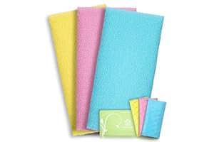 CASAVIDA Exfoliating Washcloth Back Scrubber for Shower Exfoliating Body Scrubber Japanese Beauty Washcloth African Net Sponge Bath Korean Loofah Towel Wash Cloth Body Shower Scrub Towel 3 Pack