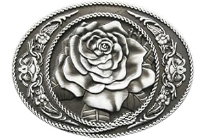Schnalle123 Gürtelschnalle Western Rose Cowboy Blume 3D Optik für Wechselgürtel Gürtel Schnalle Buckle Modell 171