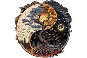 WHJSG Holzpuzzle Erwachsene, Baum des Lebens Holzpuzzles 200 Teile, Einzigartiges Tierform Holz Puzzle, Kreatives Weihnachten Geschenke für Teenager und Erwachsene Diamant-Malset