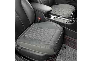 Vankerful 2 Pack Leather Front Car Seat Covers,Bottom Seat Covers for Cars,Driver Car Seat Cushion Cover,Luxury Seat Protectors,for Most Vehicles,Sedan,Truck,SUV(Grey)