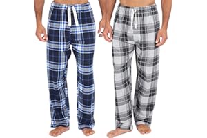 INSIGNIA Mens Pyjamas Lounge Pants Cotton Check Bottoms 2 pack