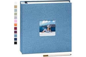 Yopih Album Foto Autoadesivo 60 Pagine Album Fotografico Fai Da Te Fotos 10X15 Memories Album Portafoto Copertina in Lino Regali Nozze Natale Valentino Regalo di Anniversario Compleanno bambini