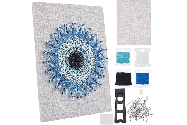 WEBEEDY DIY 3D String Art Kit pour Adultes Débutants, Kit de Bricolage Mauvais Œil, Inclure Tout les Accessoires et le Cadre Nécessaires, Accueil Décorations Murales Cadeau Unique
