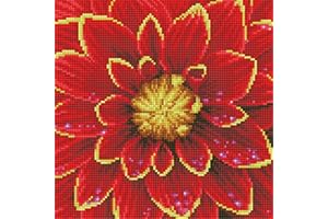 Diamond Dotz DD5-037 Dahlie, ca. 30,5 x 30,5 cm groß, Diamond Painting, Malen mit Diamanten, funkelndes Bild zum Selbstgestalten, für Kinder und Erwachsene