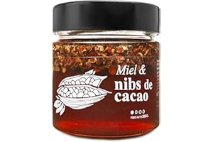 28 LUNAS Miel con Nibs de Cacao - 100% Natural Pura de Abeja, Cruda, 300gr - Origen: El Bierzo, España