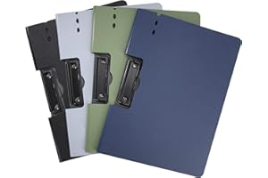 HOLEMZ Carpeta A4 Plastico Portadocumentos con Pinza Multifuncional Documentos Organizador para Colegio Oficina 4Pcs