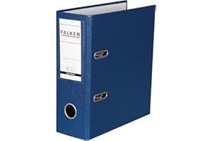 ‎FALKEN Original Falken PP-Color Kunststoff-Ordner Sonderformat. Made in Germany. 8 cm breit DIN A5 hoch mit Wechselfenster blau Rezepte Ringordner Aktenordner Briefordner Büroordner Plastikordner