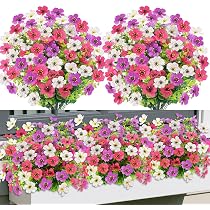 LangRay 8 Fasci Di Fiori Finti Artificiali Per Esterni Arbusti Piante Resistenti Ai Raggi Uv Vegetazione In Plastica Sintetica Per Piante Da Giardino Pensili Da Esterno Portico Finestra Casa Matr