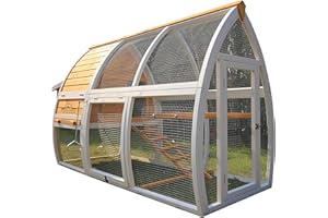 Pets Imperial® Dorchester Chicken Coop - Ark Poultry Nest Box - Top Access|Lockable - Chickn House with Sliding Tray & Opening Roof - Integrated Chicken Run, Yellow