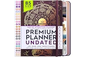 FREEDOM MASTERY Planificador de la ley de la atracción - planificador semanal y mensual de vida para lograr tus objetivos, viaje para aumentar la productividad y la felicidad, diario de gratitud y pegatinas