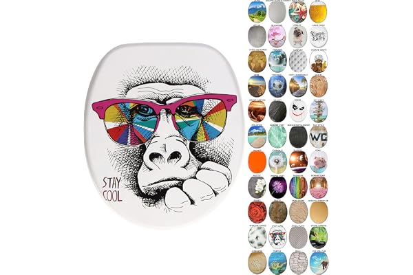 Sanilo Abattant WC frein de chute, Grande sélection de lunettes de toilette, Finition de haute qualité, Fixation facile (Stay Cool)
