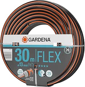 Gardena Comfort FLEX Schlauch 13 mm (1/2 Zoll), 30 m: Formstabiler, flexibler Gartenschlauch mit Power-Grip-Profil, aus hochwertigem Spiralgewebe, 25 bar Berstdruck, ohne Systemteile (18036-20)