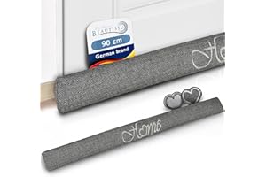 Beautissu Tuuli Bas de Porte 90 cm Poids 1 kg en Coton – comme Boudin de Porte ou Boudin de Fenêtre Contre Le Froid – Coussin de Porte Anthracite Robuste avec Remplissage et Tenue Ferme