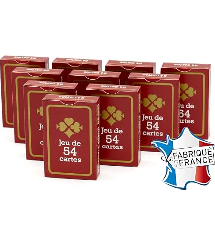 Jeu De 2 Cartes Poker En Plastique Imperméable – Rouge Et Bleu – 54 Cartes – Blackjack, Canasta, Tarot – WUGAUWOR
