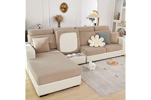 TOPCHANCES Nowy, odporny na zużycie uniwersalny pokrowiec na sofę, rozciągliwy, zamienny, antypoślizgowy pokrowiec w kształcie litery L, szezlong
