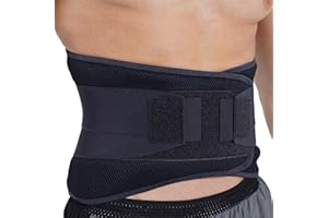NEOtech Care Ceinture lombaire avec sangles de compression doubles - Support bas du dos EXTRA-LARGE (25CM de haut) - Bande soutien posture (Couleur charbon, Taille L)
