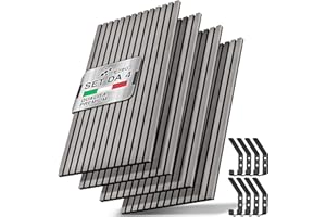 TRESKO 4 pannelli acustici in legno, 120 x 60 cm, con 8 ganci appendiabiti, rivestimento da parete in rovere chiaro come parete a lamelle 3D, pannelli in legno per isolamento acustico