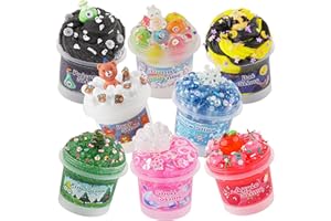 OKAYBEE 8 limos de 100 ml para niños, diferentes texturas, con copos de nieve, mantequilla, nube, limo crujiente, regalos para niñas y niños, Pascua