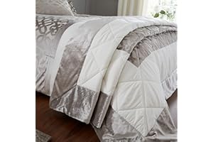 Catherine Lansfield Lattice Cut Velvet Quilted 220x230cm Bedspread Natural