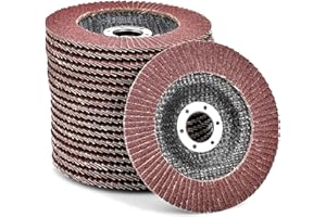 HATANSE 10 Disques Abrasifs à Lamelles Ø 125 mm x 22.2 mm Grain 60 Disques à Lamelles Disques à Meuler pour Enlever Ebavure, Rouille, Polissage, Finition