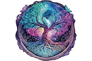 WHJSG Holzpuzzle Erwachsene, Baum des Lebens Holzpuzzles 200 Teile, Einzigartiges Tierform Holz Puzzle, Kreatives Weihnachten Geschenke für Erwachsene Diamant-Malset